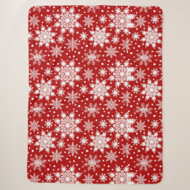 Red & White Snowflake Weihnachten Klassisches Must Sherpadecke