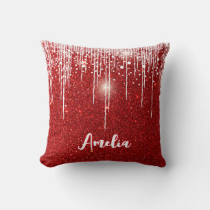 Red White Snowy Tropfen Snowflake Individuelle Nam Kissen