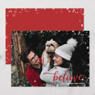 Red & White Sparkle Glauben an die magische Weihna Einladung