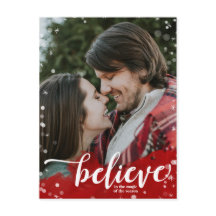 Red & White Sparkle Glauben an die magische Weihna