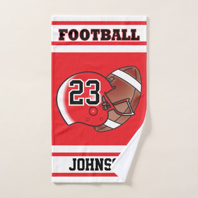 Red & White Strip Fußball Jersey Handtuch (Handtuch)
