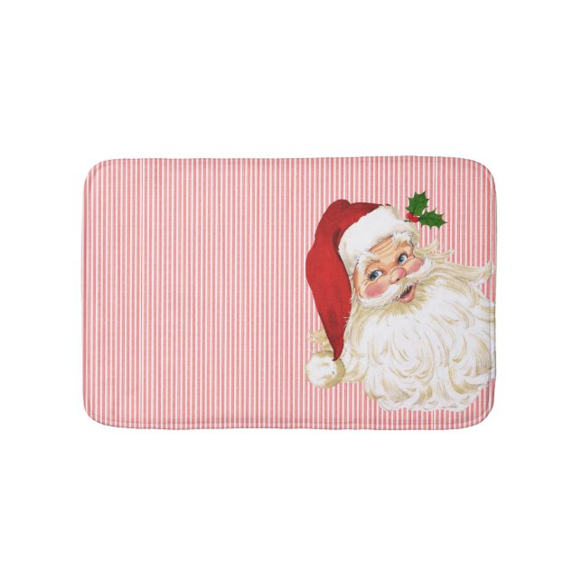 Red White Strip Santa Claus Bath Mat Badematte (Vorderseite)