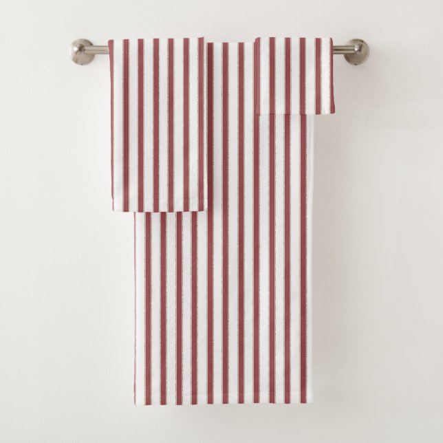 Red White Stripes  Badhandtuch Set (Insitu)