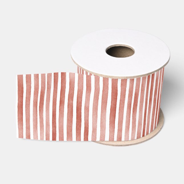Red White Stripes Christmas Ripsband (Spule)