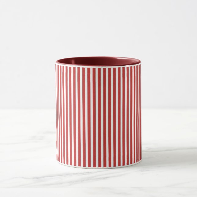 Red White Stripes Christmas Tasse (Zentrum)
