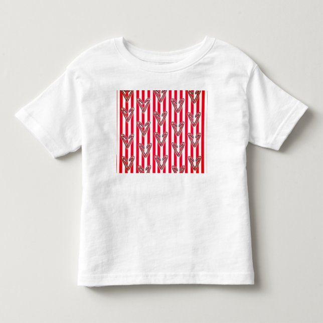 Red White Stripes Lollipops Hearts Kleinkind T-shirt (Vorderseite)