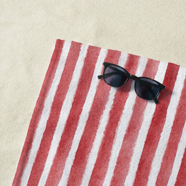 Red White Stripes Strandtuch (Beispiel)