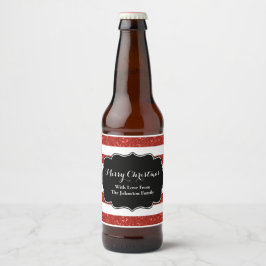 Red White Stripes Weihnachts Custom Biere Label Bierflaschenetikett