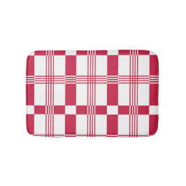 Red White Tartan Karo Kariert Badematte