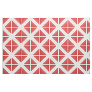 Red White TrendWinkel Muster Fabric Stoff