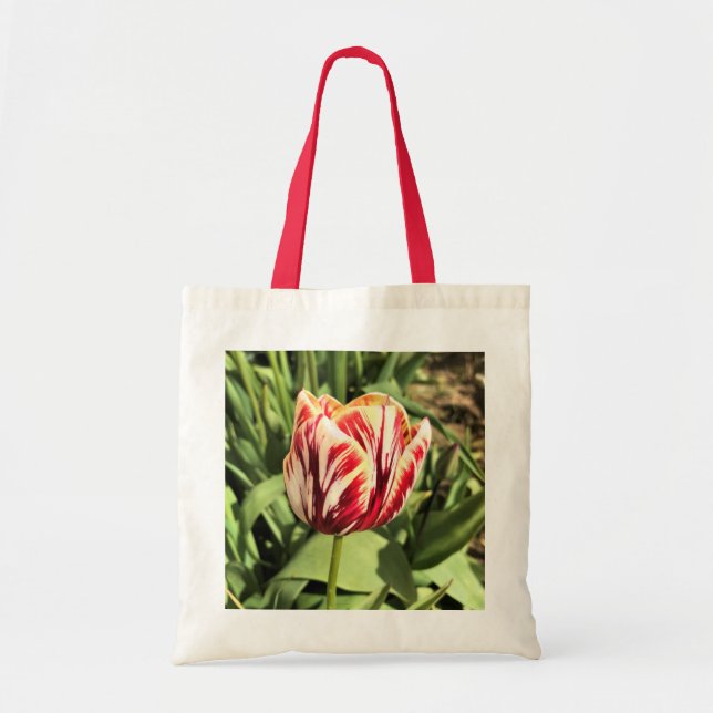 Red & White Tulip Tragetasche (Vorne)
