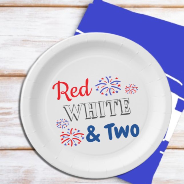 Red White & Two 2. Geburtstag Pappteller (Von Creator hochgeladen)