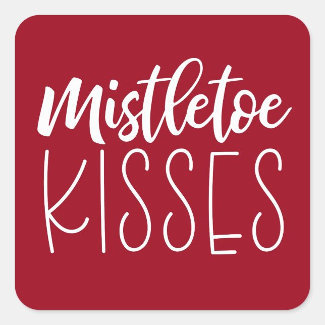 Red White Typografy Christmas Quadratischer Aufkleber (Vorderseite)