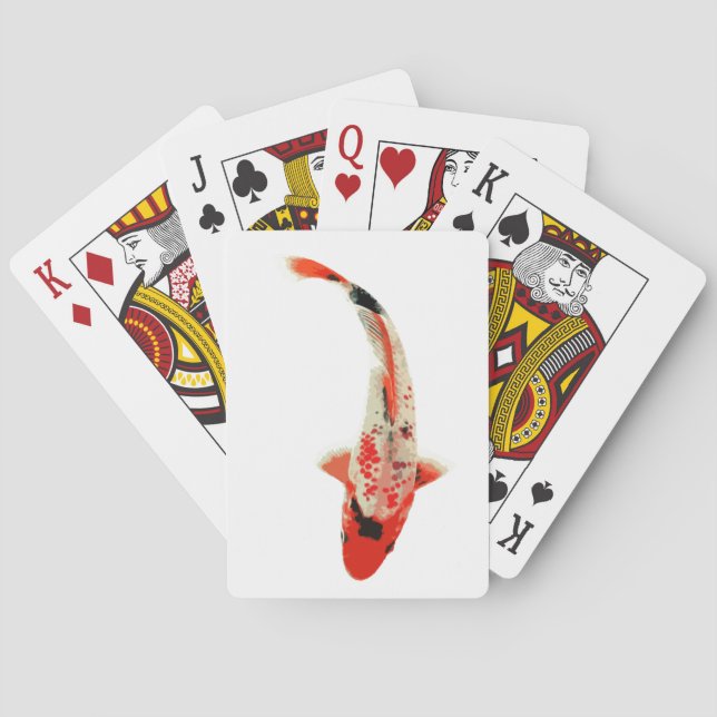 Red, White und Black Koi Fish Spielkarten (Rückseite)