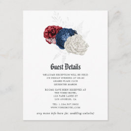 Red White und Blue 4. Juli Gästebuchdetails Begleitkarte