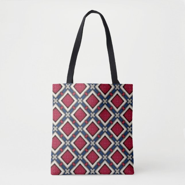 Red White und Blue Diamond Muster Tasche (Vorderseite)