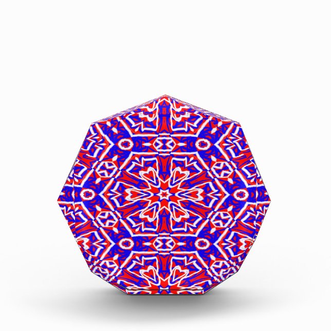 Red, White und Blue Geometrics Fotoblock (Vorderseite)