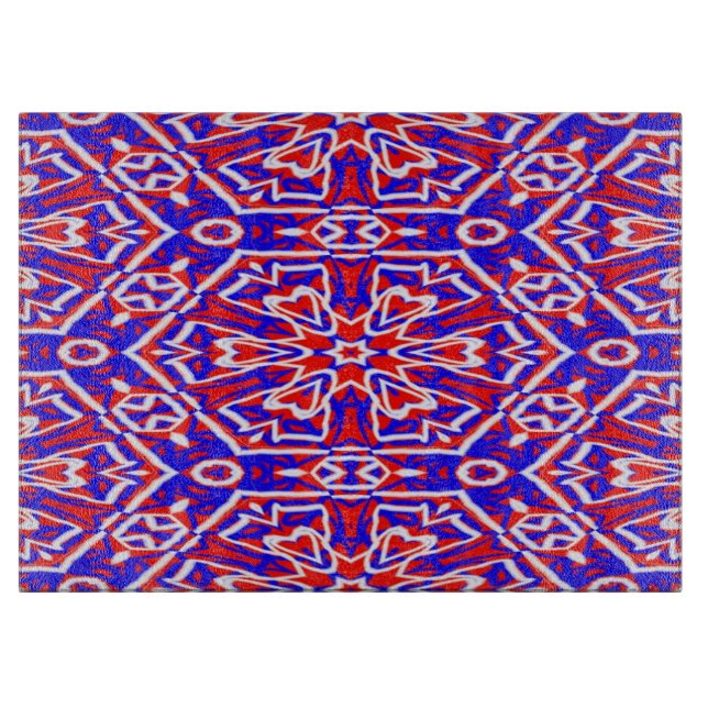Red, White und Blue Geometrics Schneidebrett (Vorderseite)