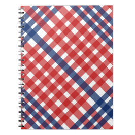 Red White und Blue Gingham Kariert Notizblock