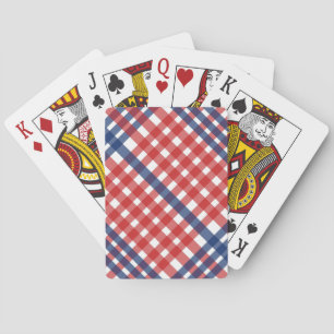 Red White und Blue Gingham Kariert Spielkarten