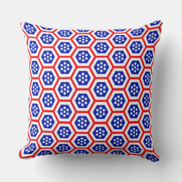 Red White und Blue hexagon Muster Kissen