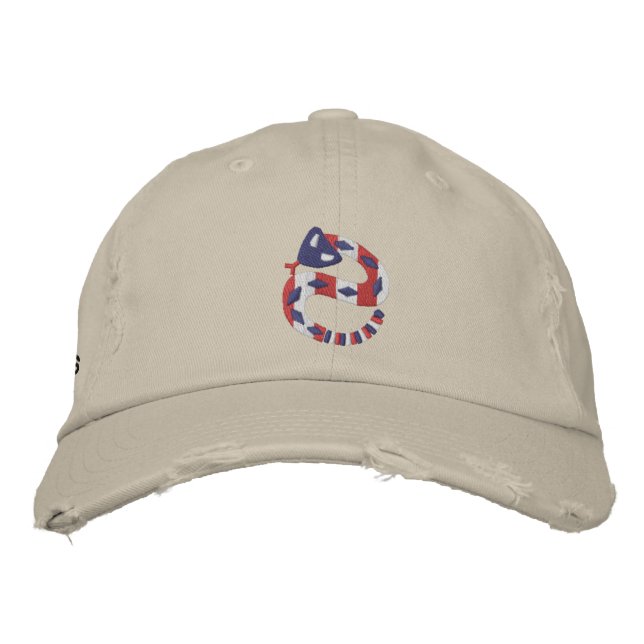 Red White und Blue Rattler Bestickte Baseballkappe (Vorderseite)