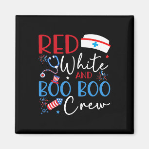 Red White und Boo Boo Crew 4. Juli Nurse Nursi Magnet