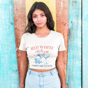 Red White und bozy Vintag 4. Juli Amerika T-Shirt