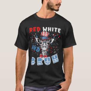 Red White und Bruh Patriotic Giraffe Usa Spaß T-Sh T-Shirt