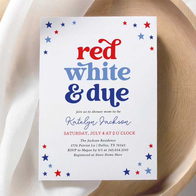 Red White und Due 4. Juli Baby Dusche Einladung (Von Creator hochgeladen)