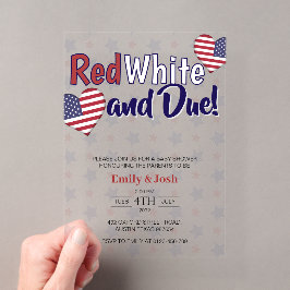 Red White und Due 4. Juli Co-Baby Dusche Acryleinladungen