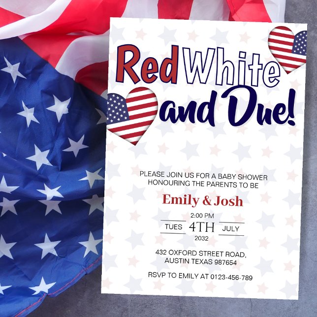 Red White und Due 4. Juli Co-Baby Dusche Einladung (Von Creator hochgeladen)