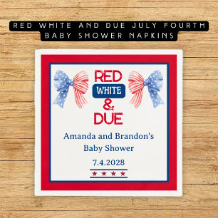 Red White und Due July 4 Baby Dusche Serviette