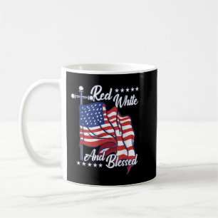 Red White und gesegnete USA Flag Christlich Jesus  Kaffeetasse