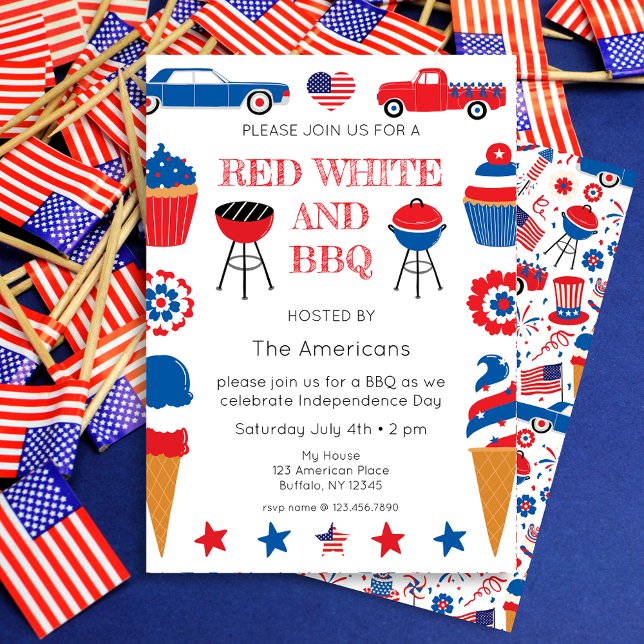 Red White und GRILLEN 4. Juli Einladung (Von Creator hochgeladen)