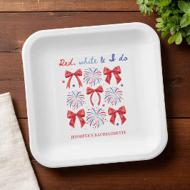 Red White und I Do 4. Juli Junggeselinnen-Abschied Pappteller