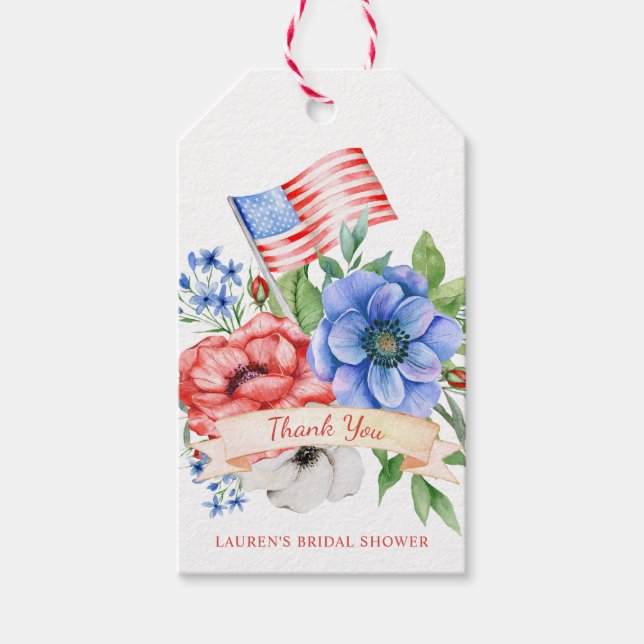 Red White und I Do Patriotic Brautparty Gefälligke Geschenkanhänger (Vorderseite)