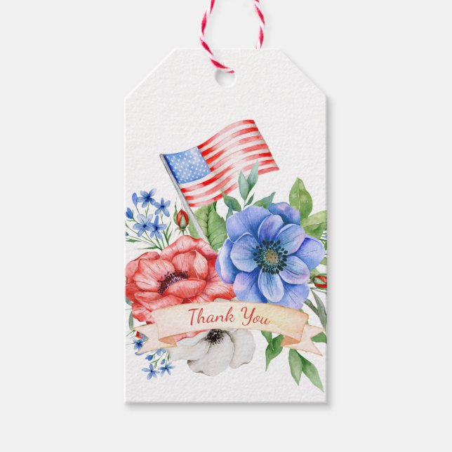 Red White und I Do Patriotic Brautparty Gefälligke Geschenkanhänger (Vorderseite)
