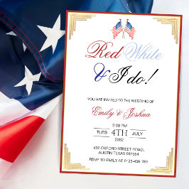 Red White und ich machen elegante Patriotische Hoc Einladung