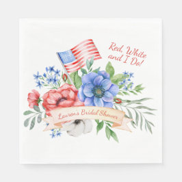 Red White und ich tun Patriotic Brautparty Serviette