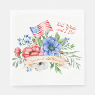 Red White und ich tun Patriotic Brautparty Serviette