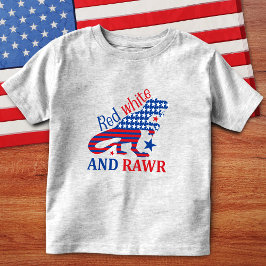 Red White und Rawr 4. Juli Dinosaurier Kleinkind T-shirt