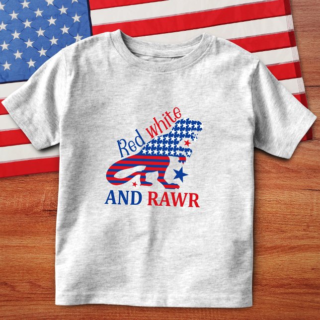 Red White und Rawr 4. Juli Dinosaurier Kleinkind T-shirt (Von Creator hochgeladen)