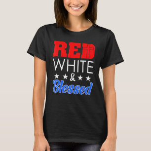 Red White und segnete glücklich USA Unabhängigkeit T-Shirt