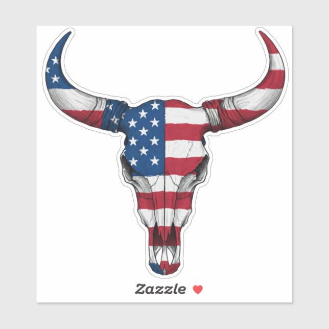 Red White und Steer USA Aufkleber (Blatt)