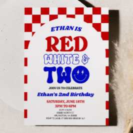 Red White und Two 4. Juli 2. Geburtstag Party Einladung