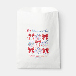 Red White und Two July Girl 2. Geburtstag Leckerei Geschenktütchen