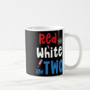 Red White und zwei Geburtstag 4. Juli American 2n Kaffeetasse