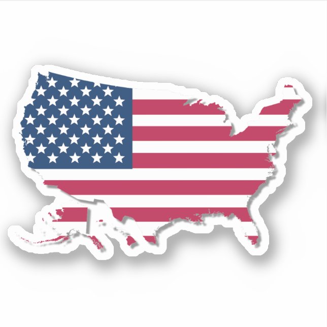 Red White US Flagge Flag Aufkleber (Vorderseite)