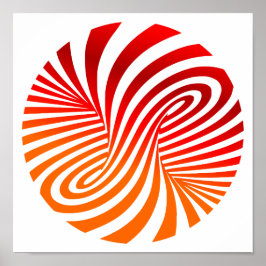 Red & White Vortex Muster - optische Illusion Poster
